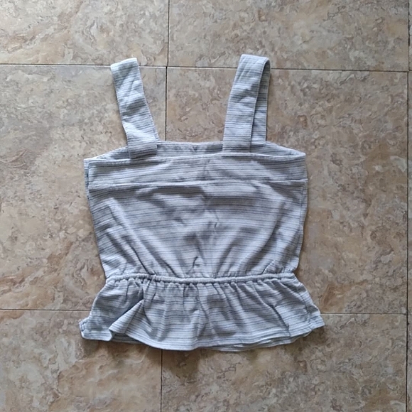 Lucky Brand Sleeveless Striped Tassel Tie Peplum top, size XS - Picture 5 of 9